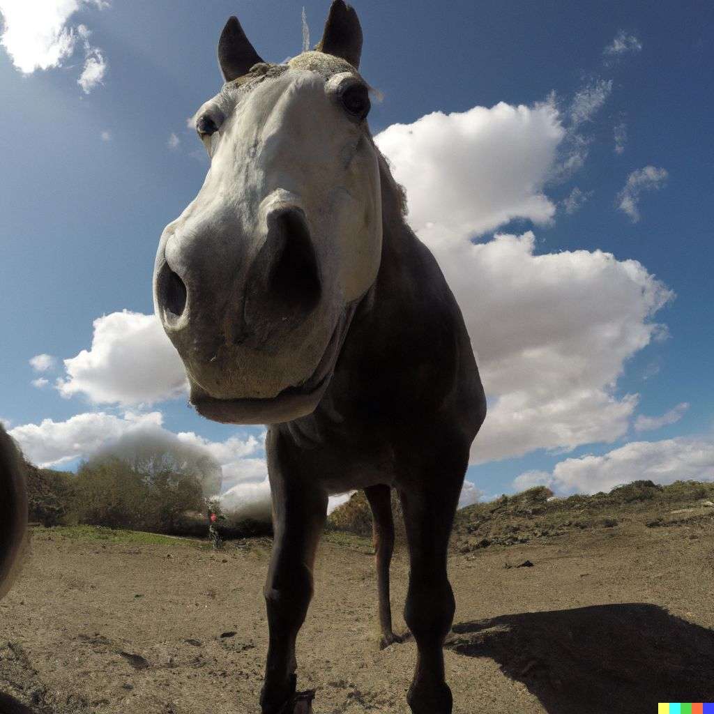 a horse, photograph taken on a GoPro